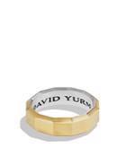 David Yurman Faceted Sterling Silver Band Ring With 18k Gold