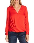 Vince Camuto Hammer Satin Wrap-front Top