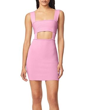 Herve By Herve Leger Strapped Cutout Ribbed Knit Dress