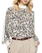 Reiss Magda Feather Print Top