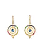 Temple St. Clair 18k Yellow Gold Celestial Piccolo Tolomeo Diamond & Rainbow Gemstone Earrings