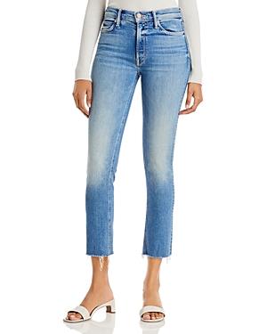 Mother Dazzler Mid Rise Ankle Fray Jeans In Riding The Cliffside