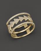Diamond Triple Stack Ring In 14k Yellow Gold, .35 Ct. T.w.