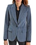 Barbara Bui Striped Single-button Cotton Blazer