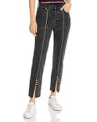 Pistola Nico High-rise Zip Straight-leg Jeans In Charcoal