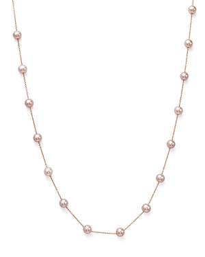 Cultured Pink Freshwater Pearl Necklace In 14k Rose Gold, 17