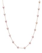 Cultured Pink Freshwater Pearl Necklace In 14k Rose Gold, 17