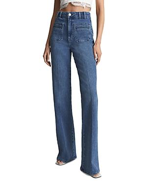 Reiss Isabel Wide Leg Jeans In Light Blue