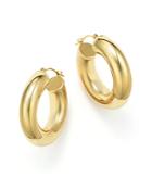 14k Yellow Gold Round Hoop Earrings