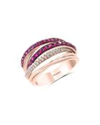 Bloomingdale's Ruby & Diamond Crossover Band In 14k Rose Gold - 100% Exclusive