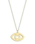 Bloomingdale's Heart Eye Pendant Necklace In 14k Yellow Gold, 16 - 100% Exclusive
