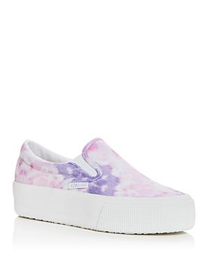 Superga Women's Tie Dye Slip On Platform Sneakers