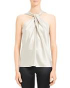 Theory Twist-front Silk-stretch Top
