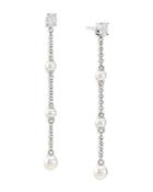 Nadri Emilia Swarovski Pearl & Cubic Zirconia Chain Drop Earrings