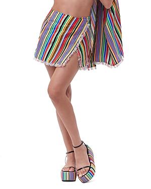 Simon Miller Striped Linen Swing Skirt