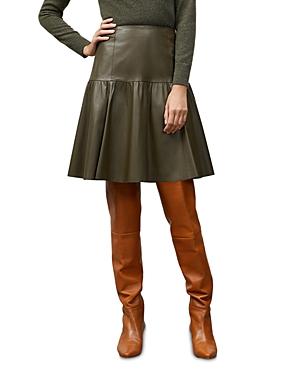 Lafayette 148 New York Franklin Leather A Line Skirt