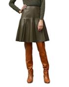 Lafayette 148 New York Franklin Leather A Line Skirt