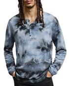 John Varvatos Star William Regular Fit Tie Dye Henley Sweater