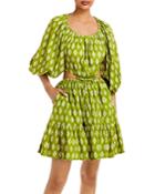 Charina Sarte Diamond Print Waist Cutout Dress