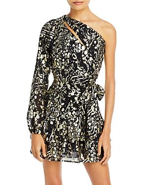 Aqua Metallic Printed Asymmetric Mini Dress - 100% Exclusive