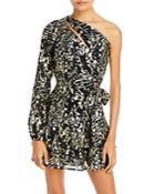 Aqua Metallic Printed Asymmetric Mini Dress - 100% Exclusive