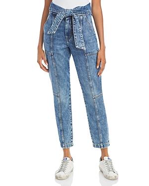 Jonathan Simkhai Tie Waist Straight Leg Jeans In Mullholland