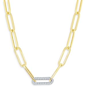 Bloomingdale's Diamond Paperclip Necklace In 14k White & Yellow Gold, 0.70 Ct. T.w. - 100% Exclusive