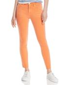 Frame Le High Raw-edge Skinny Jeans In Orange Crush