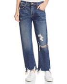 Current/elliott The Cropped Straight Jeans In Further Destroy