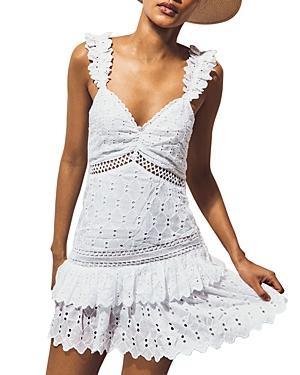 Loveshackfancy Desra Silk Eyelet Mini Dress