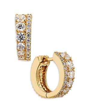 Nadri Frost Cubic Zirconia Reversible Huggie Hoop Earrings