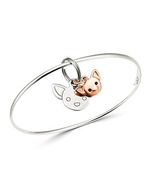 Dodo Sterling Silver Chihuahua Charm Bangle Bracelet