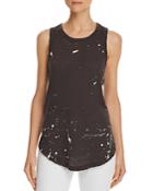 Chaser Distressed Splatter Print Muscle Tank