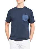 Theory Luxe Cotton Pique Color Blocked Tee