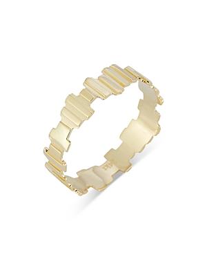Bloomingdale's Ribbed Uneven Band In 14k Yellow Gold - 100% Exclusive