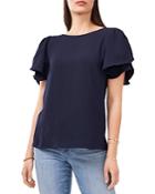 Vince Camuto Tiered Sleeve Crinkle Gauze Blouse