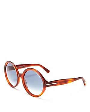 Tom Ford Juliet Round Oversized Sunglasses, 55mm