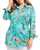 Nic+zoe Plus Riviera Botanical Print Top
