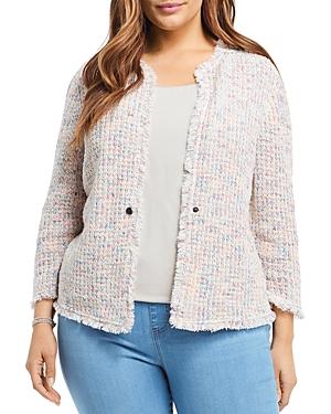 Nic+zoe Plus Casting Colors Fringe Trim Jacket