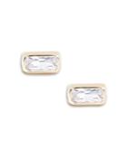 Aqua Cubic Zirconia Rectangle Stud Earrings - 100% Exclusive