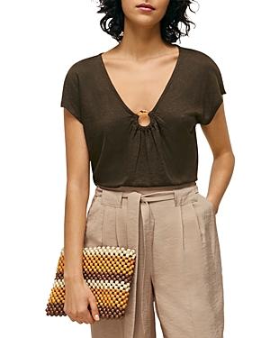 Whistles Tort Ring Linen Top