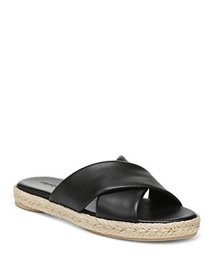 Vince Women's Selene Crossover Leather Espadrille Slide Sandals