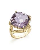 Rose Amethyst Statement Ring In 14k Yellow Gold