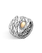 John Hardy 18k Yellow Gold And Sterling Silver Legends Cobra Double Coil Ring