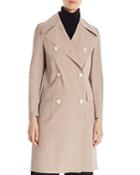 Harris Wharf Light Technic Double-breasted Button Front Military Coat
