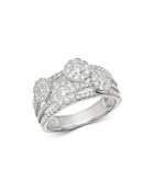 Bloomingdale's Diamond Multi-row Halo Band In 14k White Gold, 1.25 Ct. T.w. - 100% Exclusive