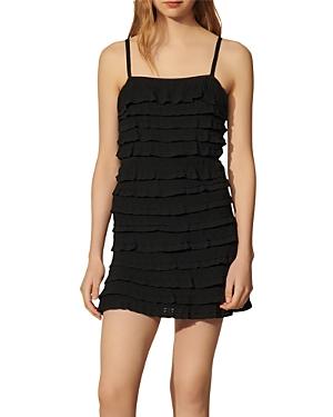 Sandro Elloraruffled Knit Dress