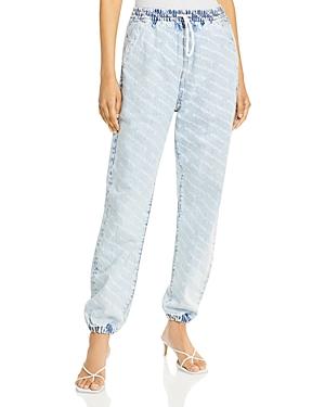 Alexanderwang.t Logo Jogger Jeans In Pebble Bleach