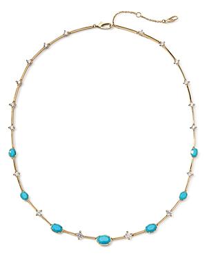 Nadri 18k Gold-plated Cubic Zirconia & Stone Collar Necklace, 16-18