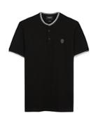 The Kooples Skull Badge Tipped Slim Fit Polo Shirt